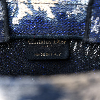 Christian Dior Canvas Embroidered Tie Dye Vertical Book Tote Blue Multicolor 6 of 18
