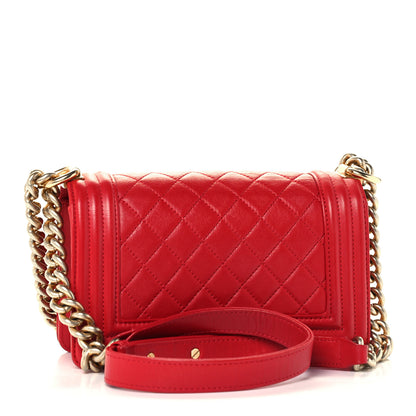 Chanel Calfskin Quilted Small Boy Flap Dark Red 2 of 9