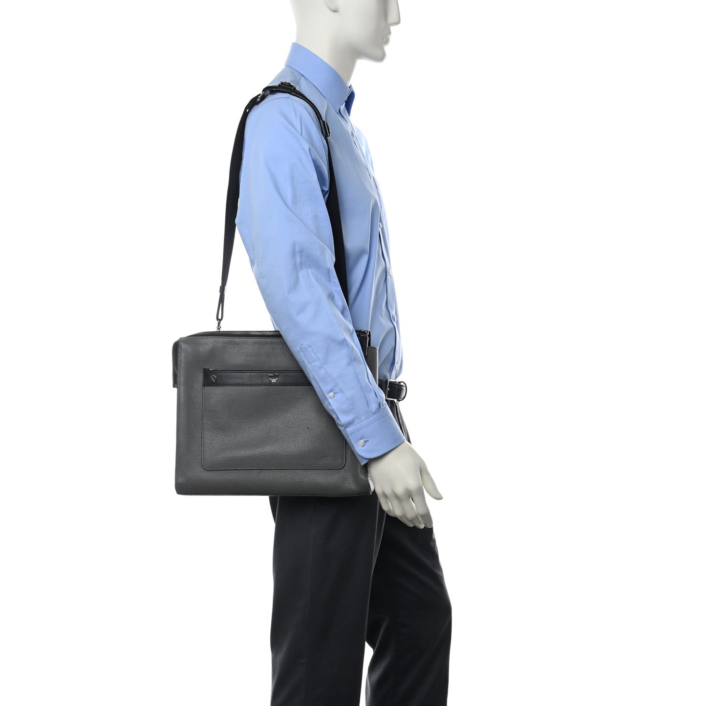Calfskin Messenger Bag Charcoal