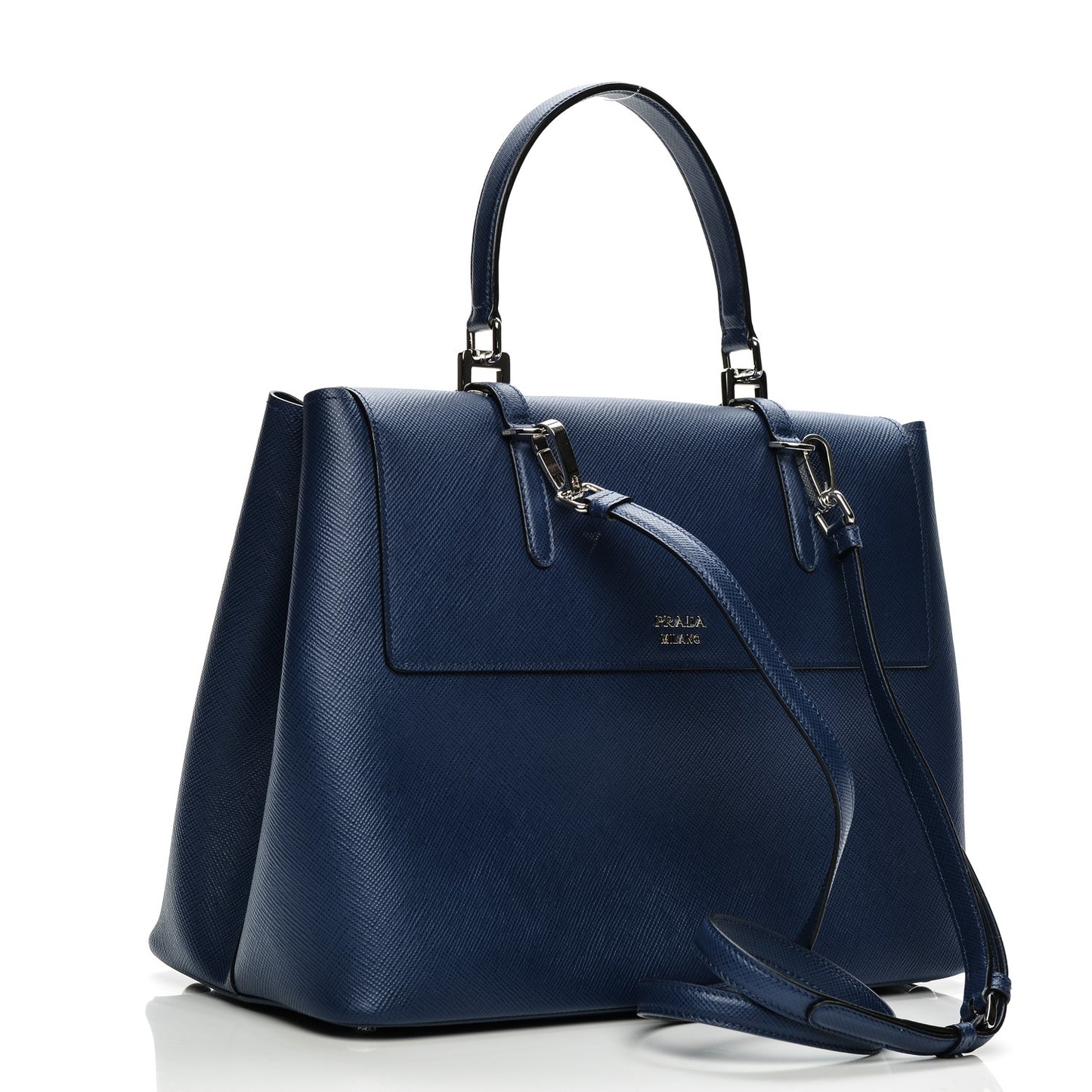 Saffiano Cuir Convertible Top Handle Tote Bleuette