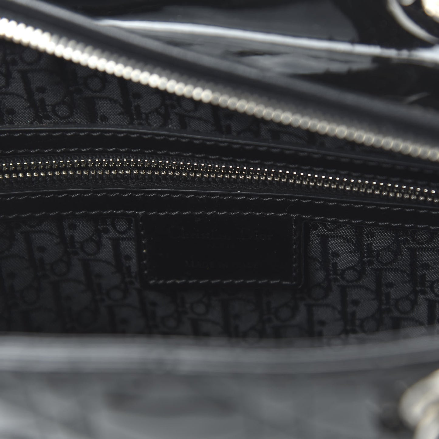 Patent Cannage Large Lady Dior Black