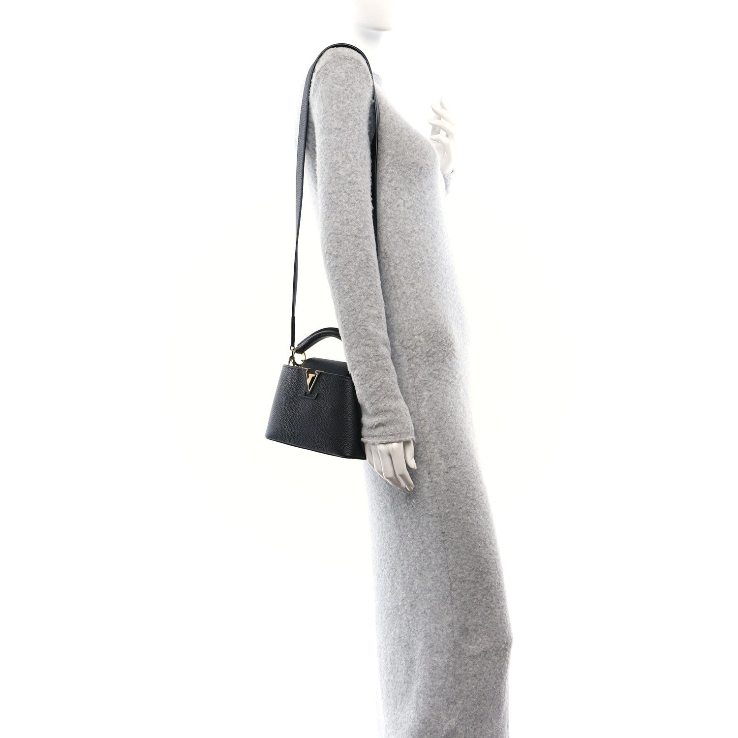 Louis Vuitton Taurillon Mini Capucines Black 2 of 11