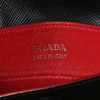Prada Saffiano Cuir Medium Double Bag Black Fuoco 6 of 12