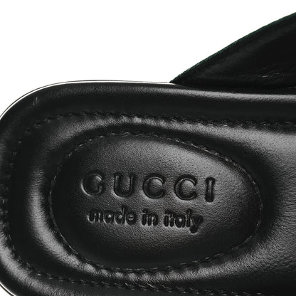 Gucci Nylon Calfskin Web Mens Cleat Sole Thong Sandals 8 Black Red Blue 9 of 14