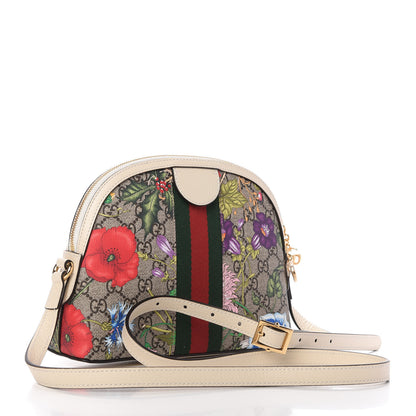 Gucci GG Supreme Monogram Flora Web GG Small Ophidia Dome Shoulder Bag White 3 of 11