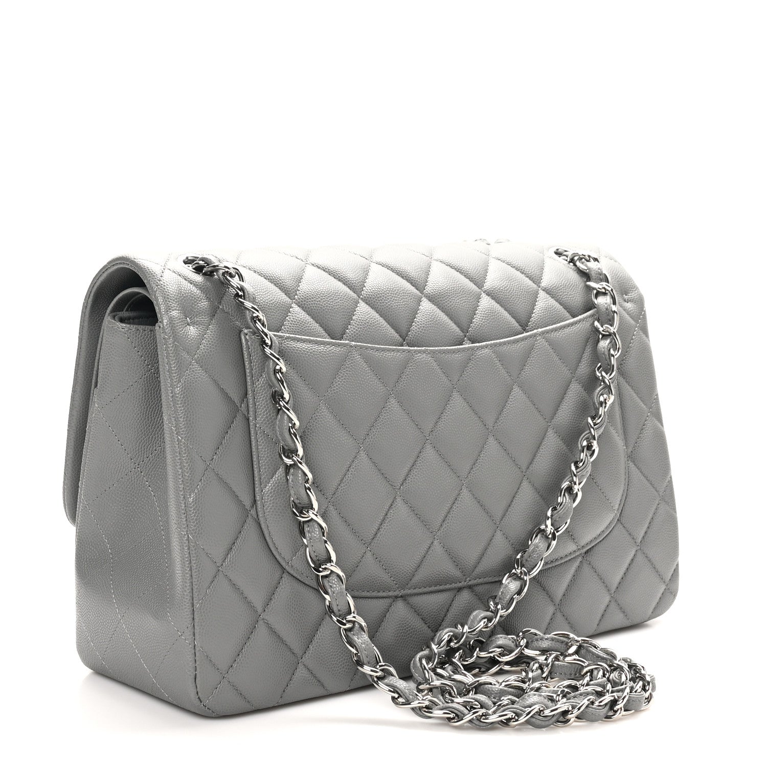 Chanel Caviar Quilted Jumbo Double Flap Dark Grey 3 of 11