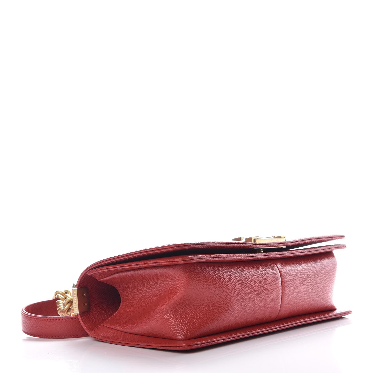 Chanel Caviar Chevron Quilted Medium Boy Flap Red 5 of 10