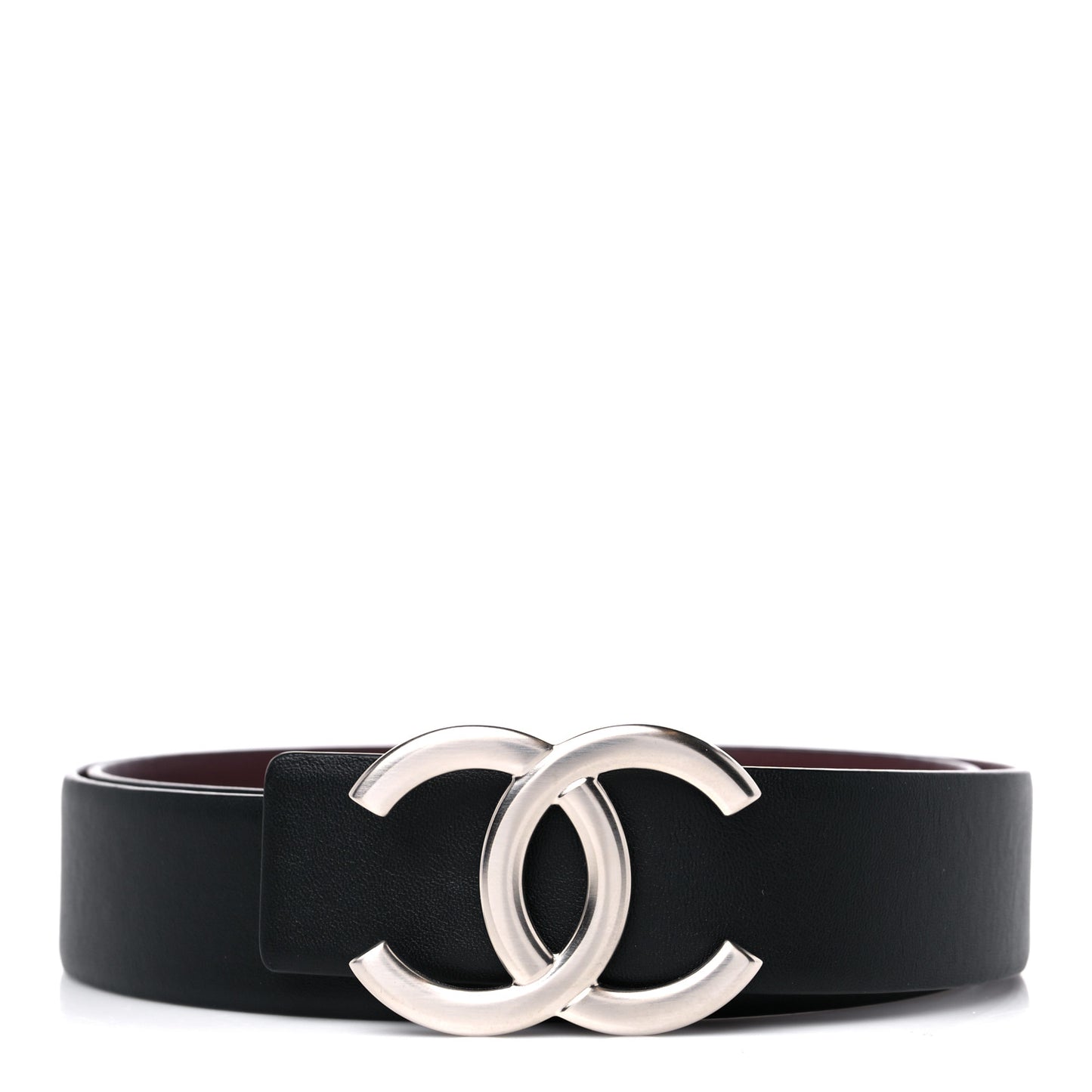 Calfskin CC Reversible Belt 80 32 Black Burgundy