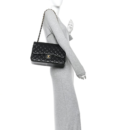 Chanel Caviar Quilted Jumbo Double Flap Black 2 of 11