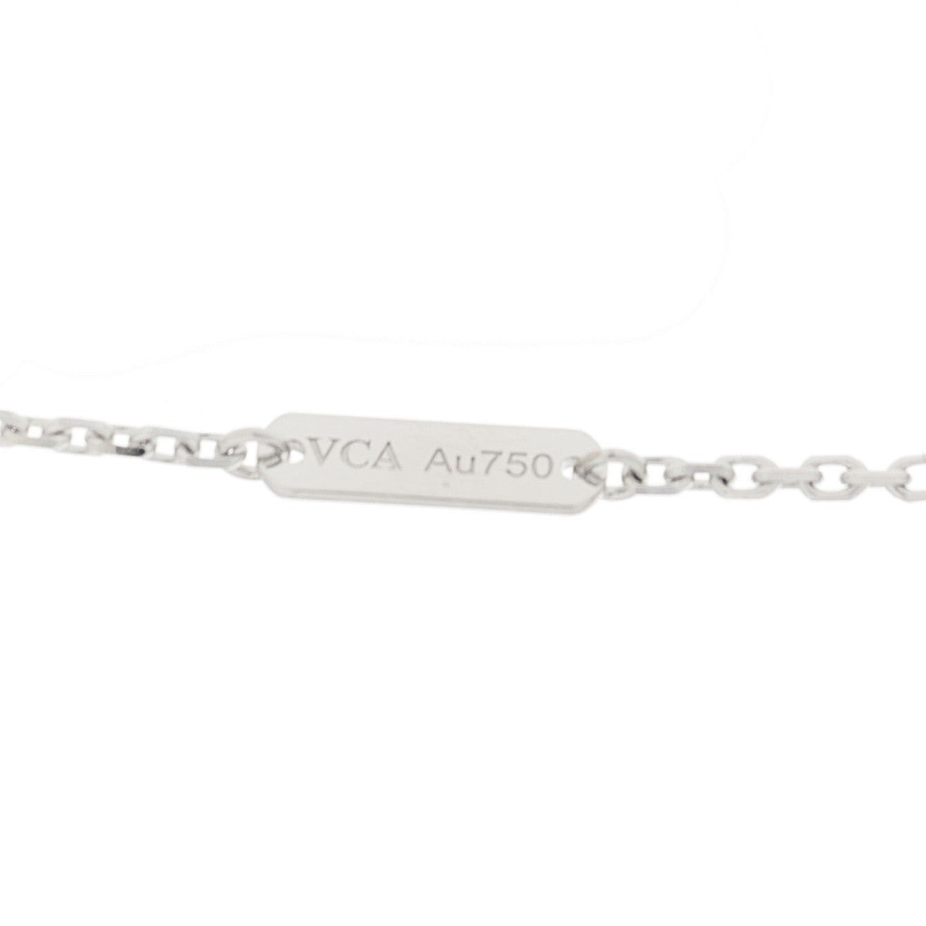 Van Cleef & Arpels 18K White Rose Gold Diamond Guilloche Vintage Alhambra Pendant Necklace 4 of 6