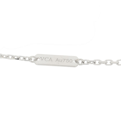 Van Cleef & Arpels 18K White Rose Gold Diamond Guilloche Vintage Alhambra Pendant Necklace 4 of 6