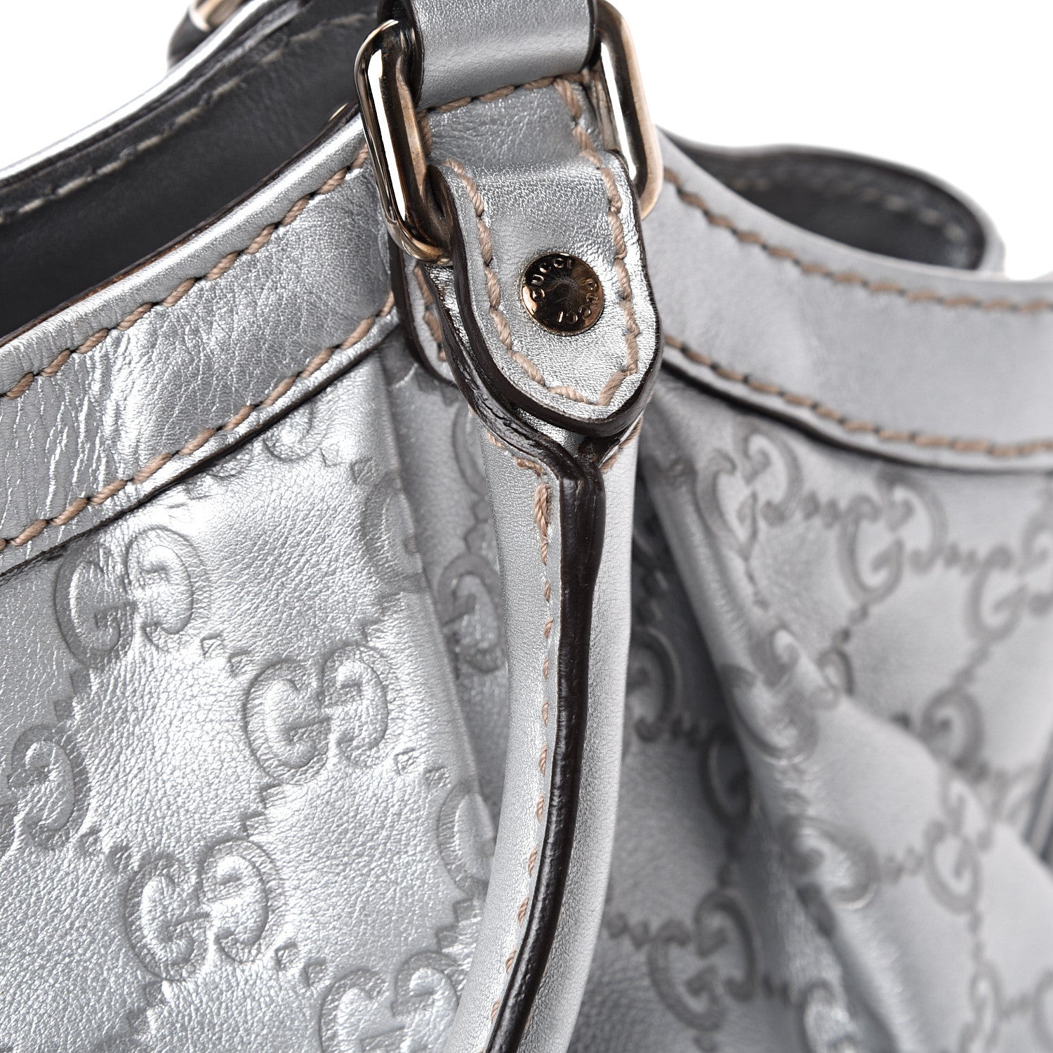 Gucci Guccissima Medium Sukey Tote Silver 10 of 11