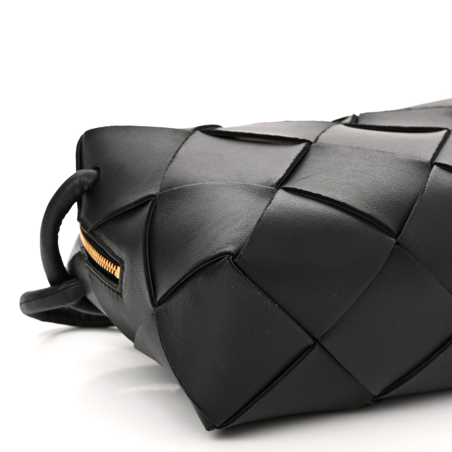 Lambskin Maxi Intrecciato Small Cassette Camera Bag Black