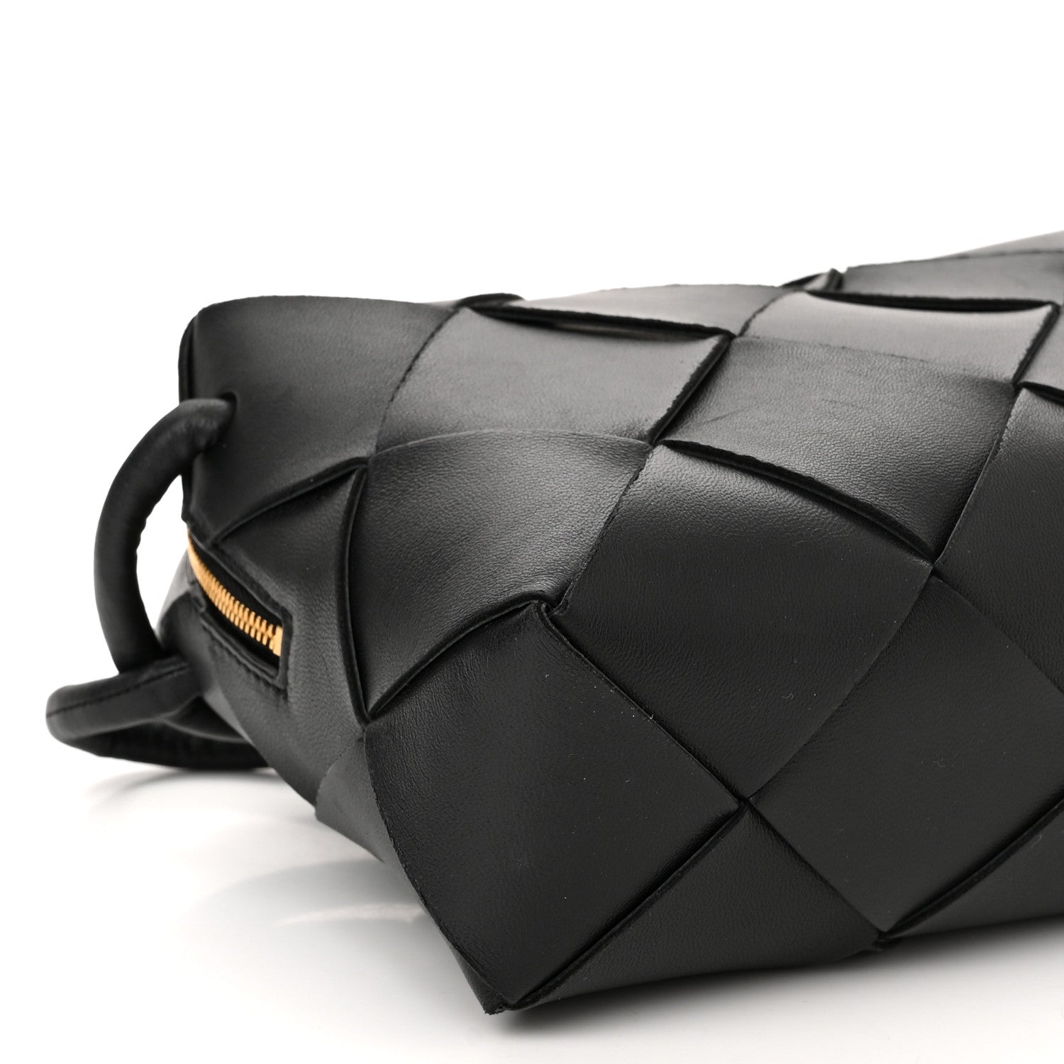 Bottega Veneta Lambskin Maxi Intrecciato Small Cassette Camera Bag Black 8 of 9