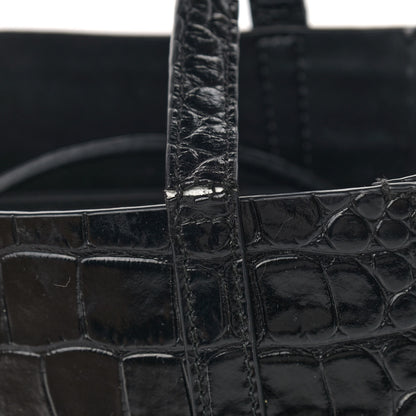 Balenciaga Crocodile Embossed Calfskin Small Everyday Tote Black 10 of 10