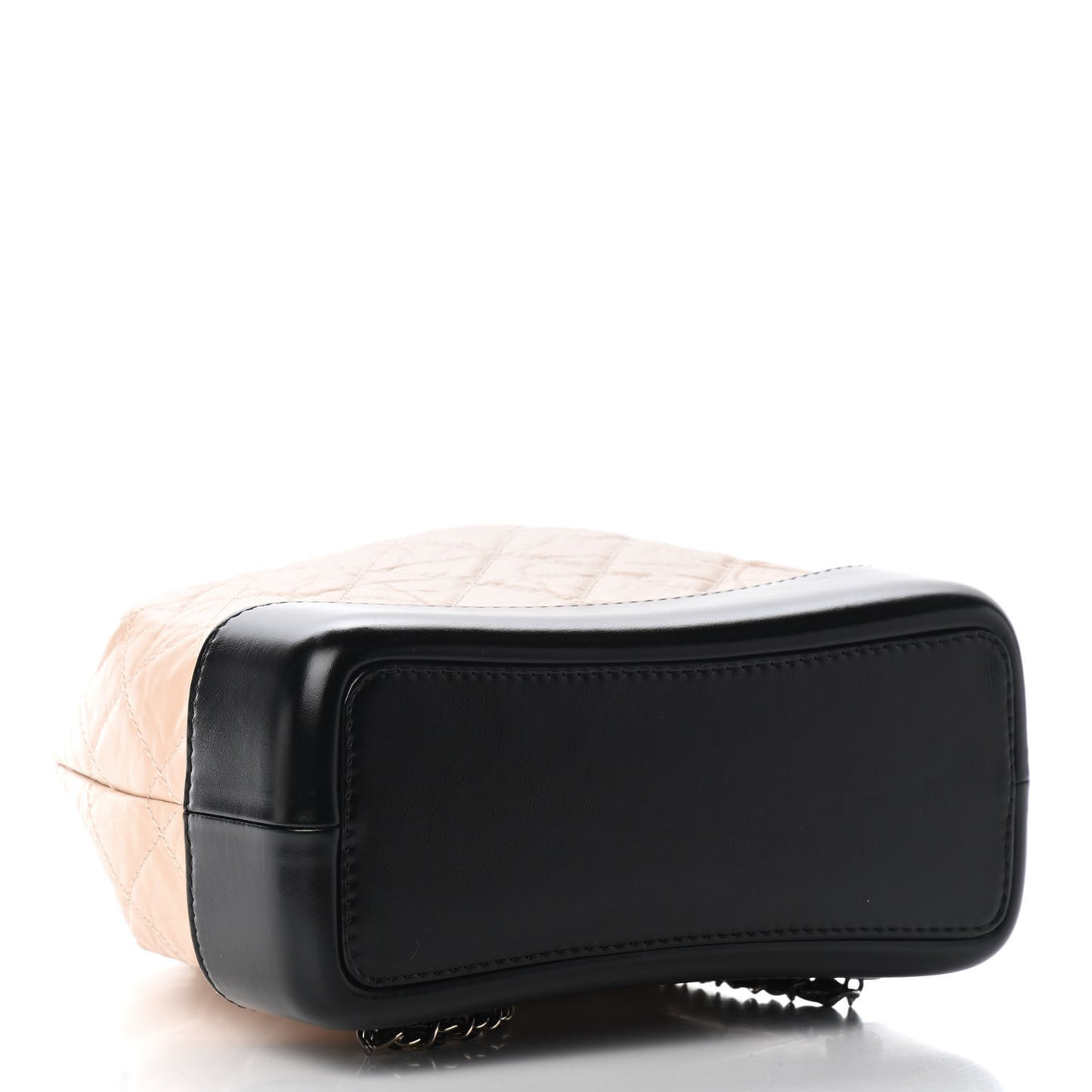 Aged Calfskin Quilted Small Gabrielle Backpack Beige Black