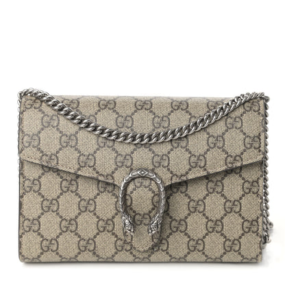 Gucci GG Supreme Monogram Mini Dionysus Chain Wallet Beige Taupe 1 of 9