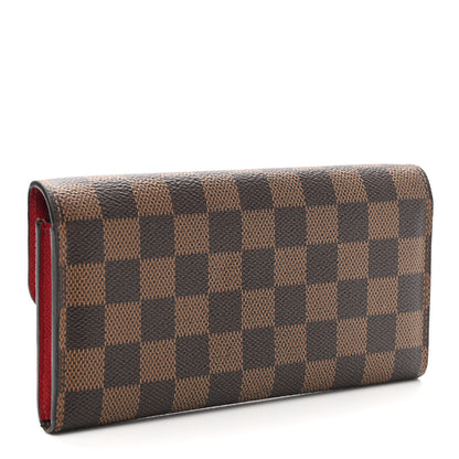 Louis Vuitton Damier Ebene Emilie Wallet Red 3 of 8
