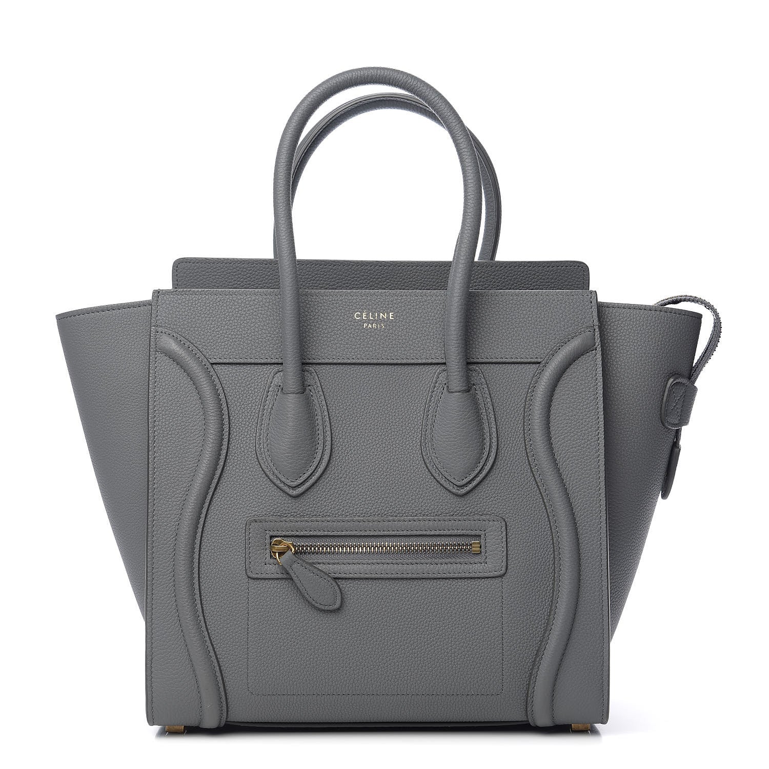 Celine Baby Drummed Calfskin Micro Luggage Kohl 1 of 8