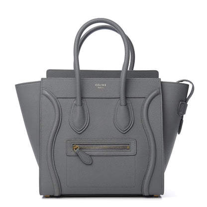 Celine Baby Drummed Calfskin Micro Luggage Kohl 1 of 8