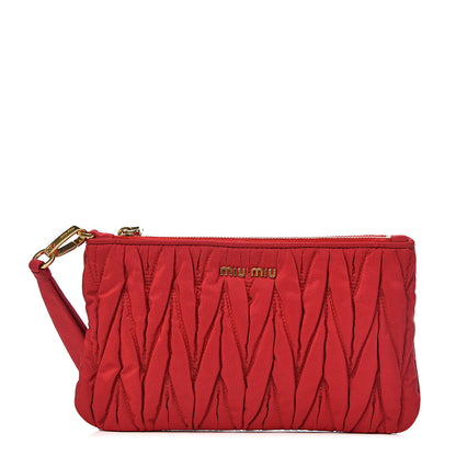 Miu Miu Faille Matelasse Wristlet Fuoco 1 of 7
