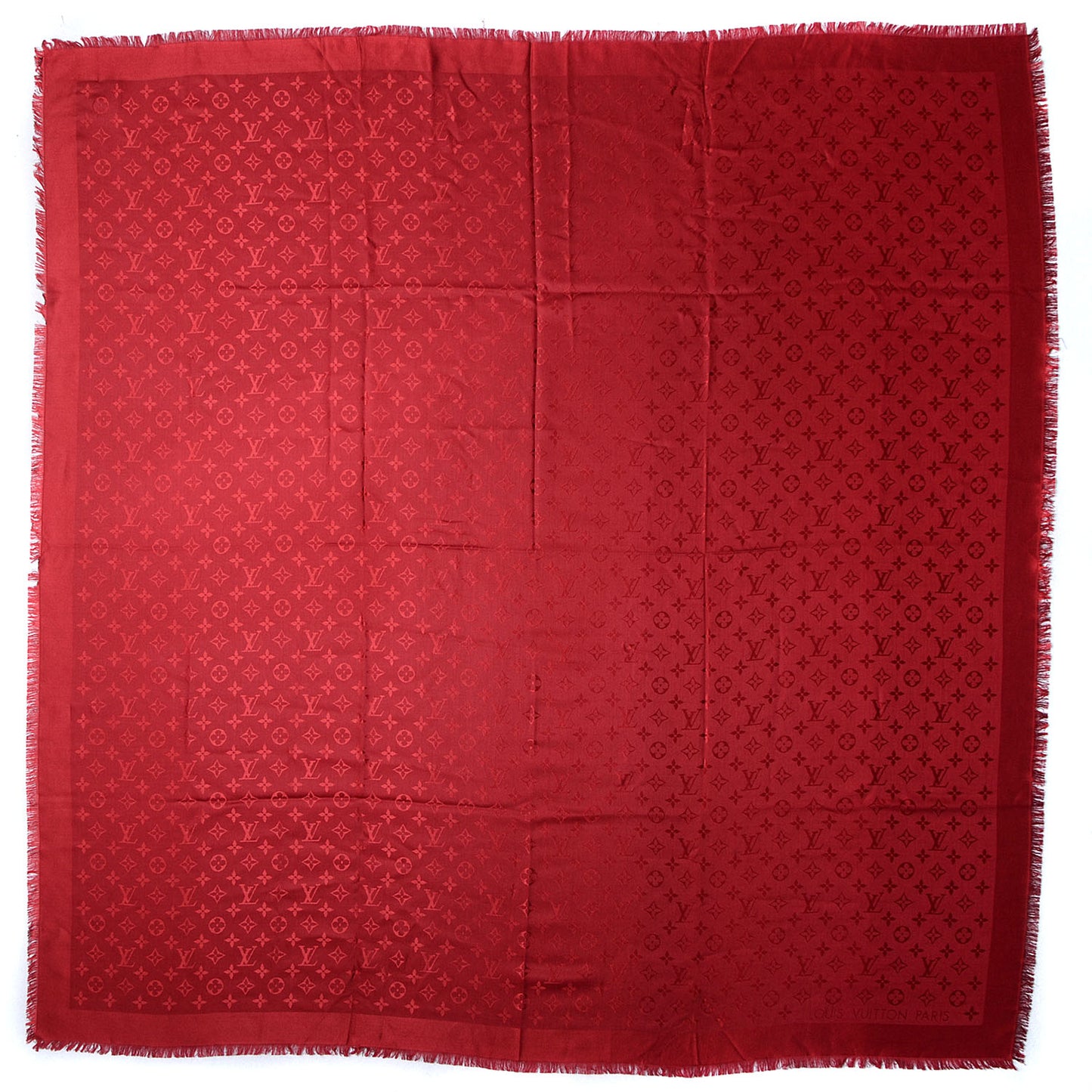 Silk Wool Monogram Shawl Pomme D'Amour