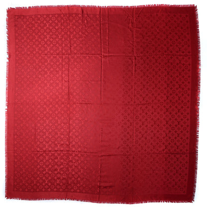 Louis Vuitton Silk Wool Monogram Shawl Pomme D'Amour 3 of 5