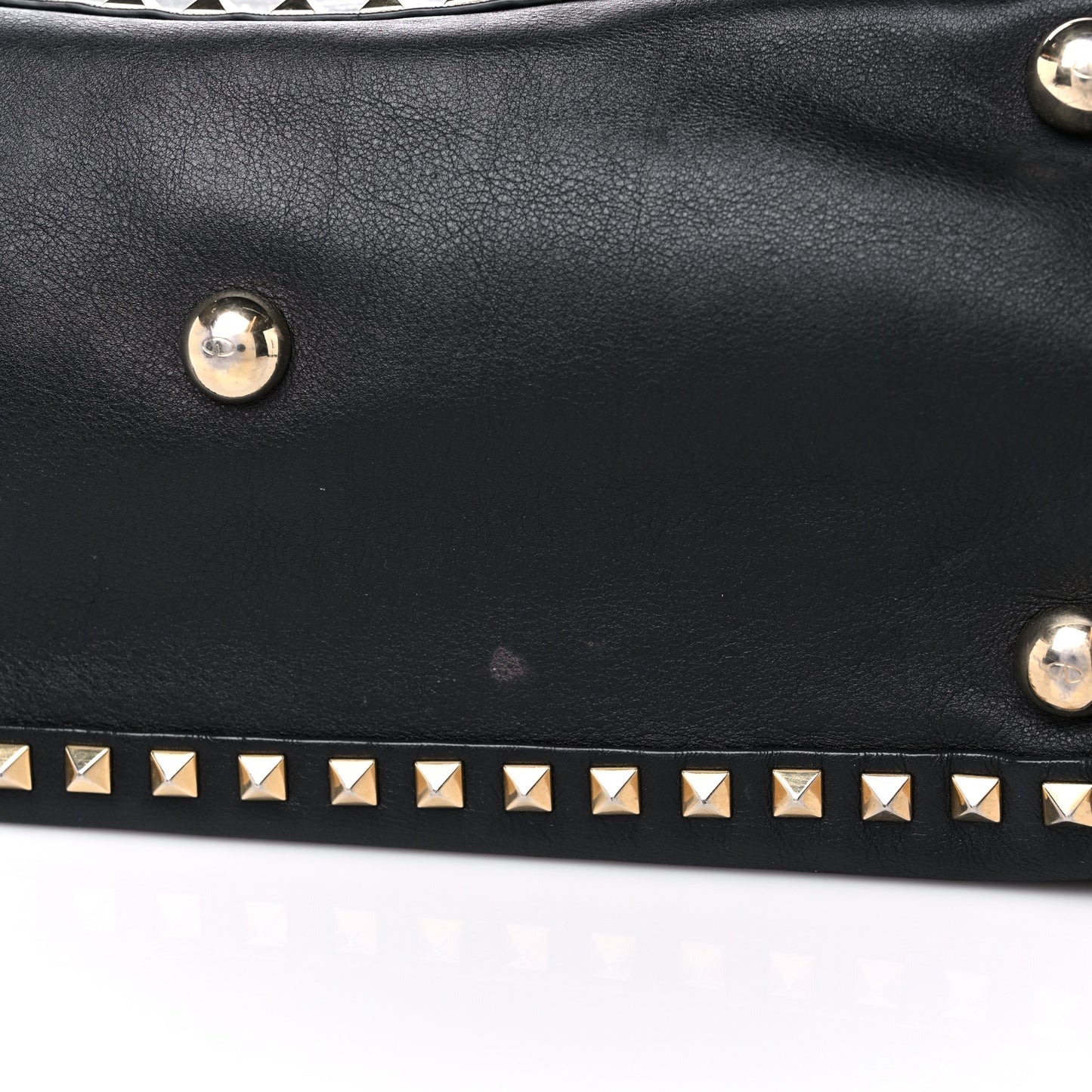 Vitello Medium Rockstud Tote Black