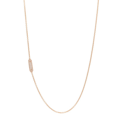 Tiffany 18K Rose Gold Diamond Tag Chain Necklace 1 of 4