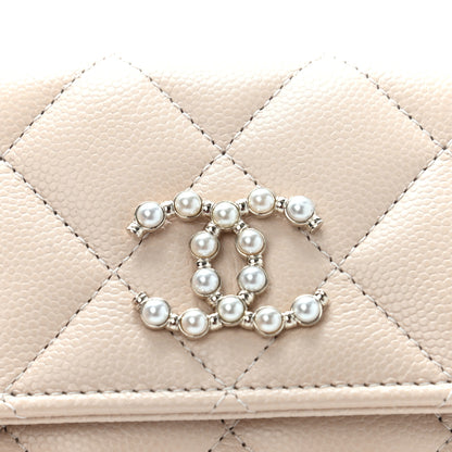Chanel Caviar Pearl Quilted Coco Candy Wallet Beige 10 of 10