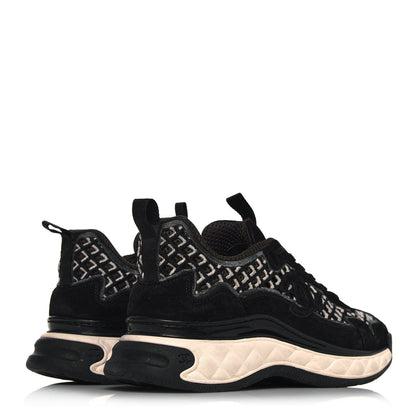 Chanel Suede Calfskin Embroidered CC Sneakers 40 Black 4 of 8