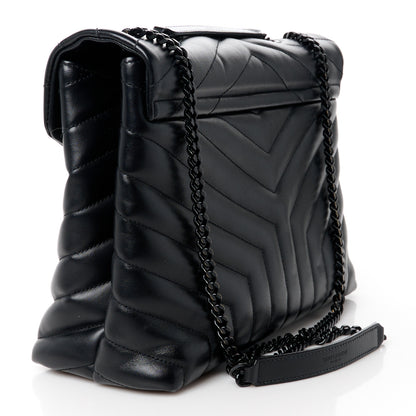 Saint Laurent Calfskin Y Quilted Monogram Monochrome Medium Loulou Chain Satchel Black 3 of 11