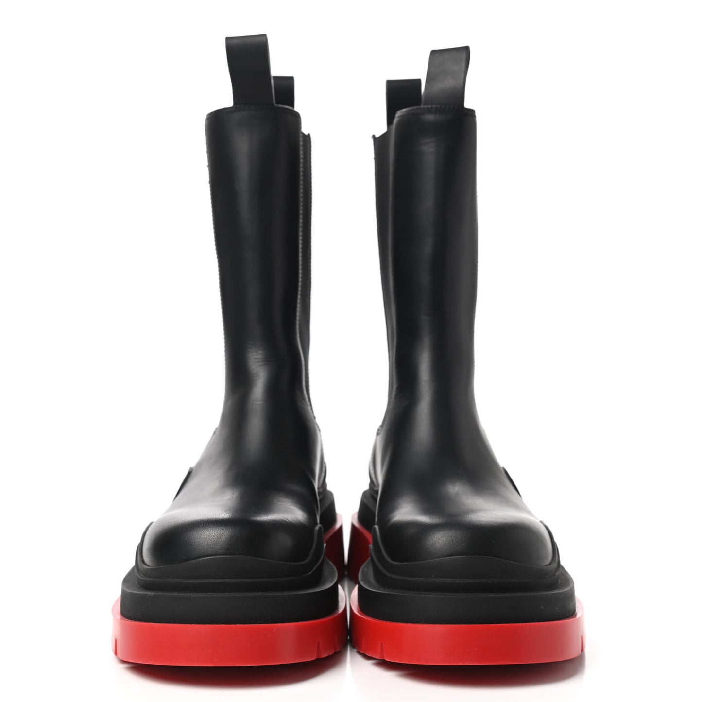Calfskin The Tire Chelsea Boots 39 Black Bright Red