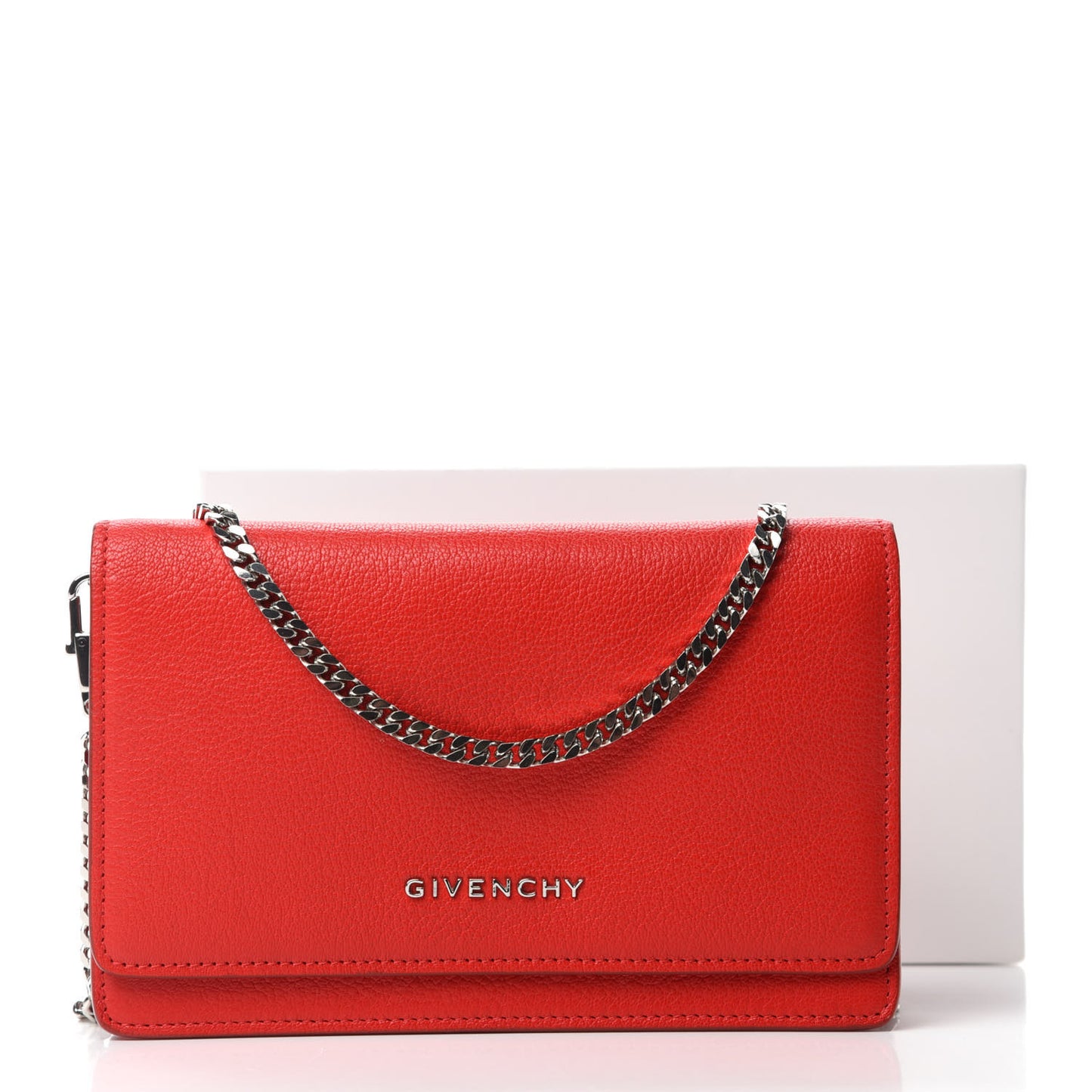 Sugar Goatskin Pandora Chain Wallet Red