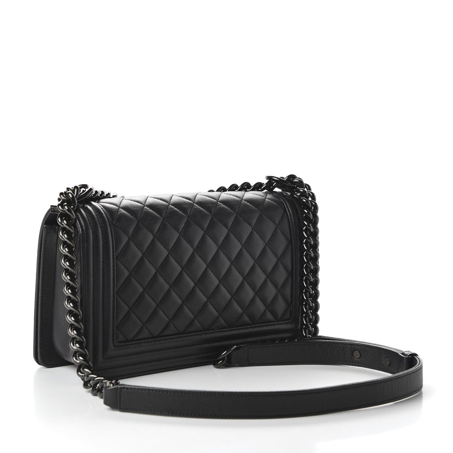 Caviar Quilted Medium Boy Flap So Black