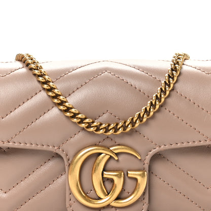 Gucci Calfskin Matelasse Super Mini GG Marmont Shoulder Bag Porcelain Rose 8 of 10