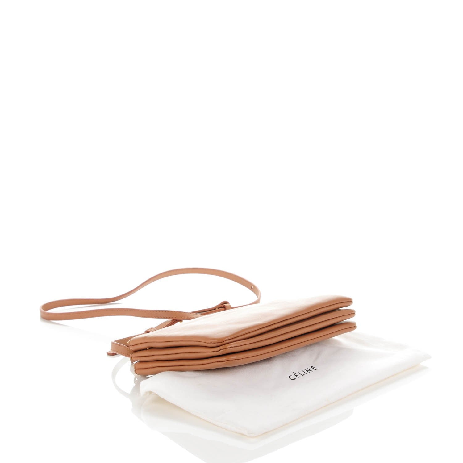 Celine Lambskin Small Trio Crossbody Bag Tan 4 of 8