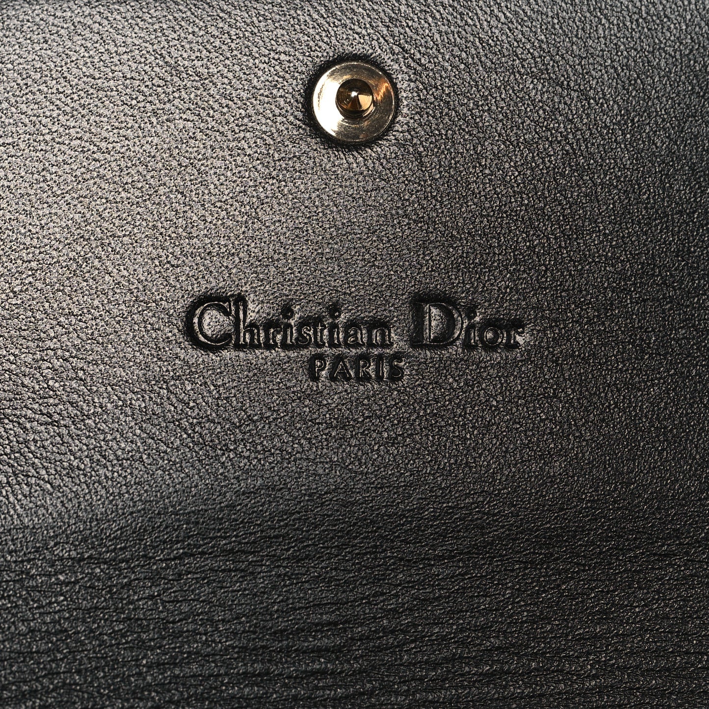 Grained Calfskin Cannage Lady Dior Rendezvous Wallet Black