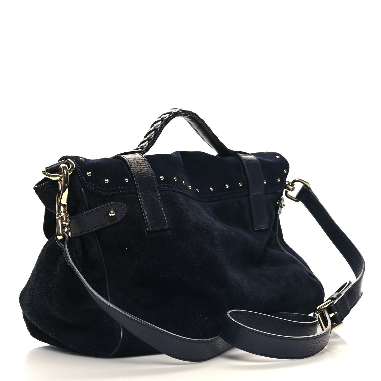 Heavy Suede Alexa Tassel Satchel Ink Blue