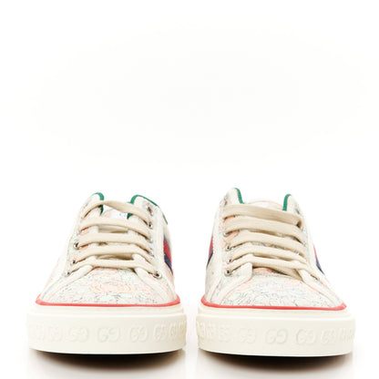 Gucci X LIBERTY OF LONDON Canvas Web Tracy Print Womens 1977 Tennis Sneakers 39 Mint Peach Mystic White 2 of 9