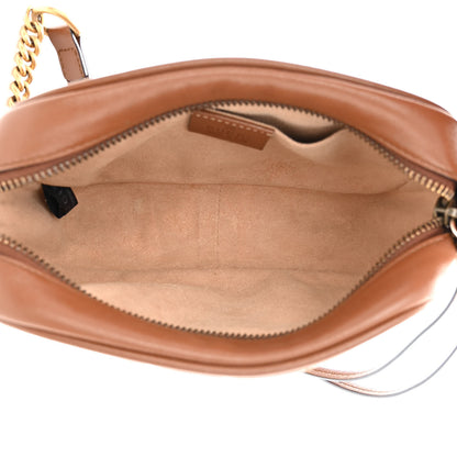 Gucci Glazed Calfskin Matelasse Diagonal Mini GG Marmont Chain Shoulder Bag Cuir 5 of 11