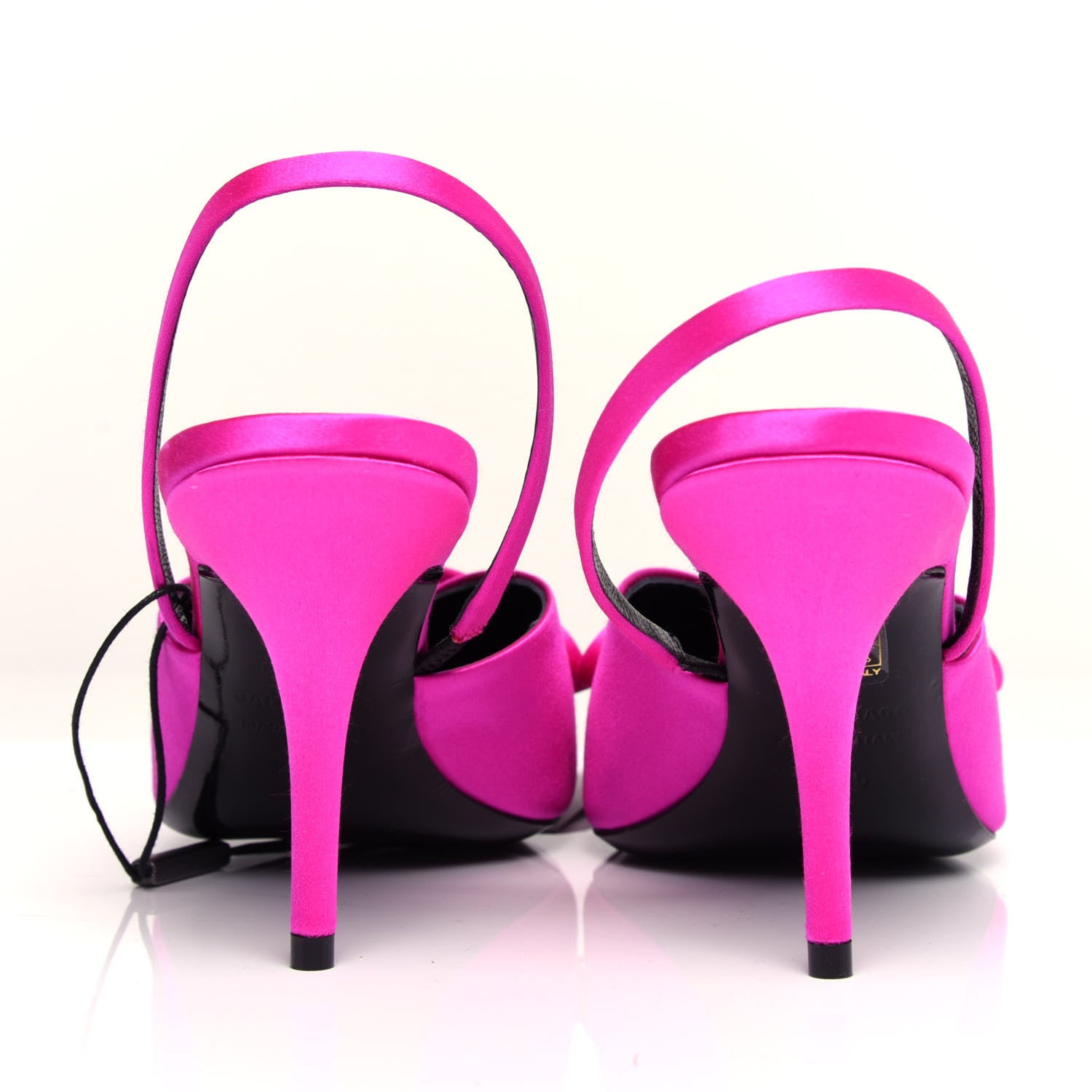 Balenciaga Satin Pointed Toe Knife Slingback Mules 39.5 Rose Fuchsia 7 of 11