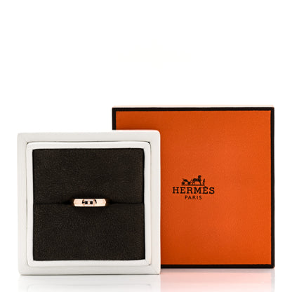 Hermes 18K Rose Gold Diamond Ever Herakles Wedding Band Ring 53 6.5 5 of 5