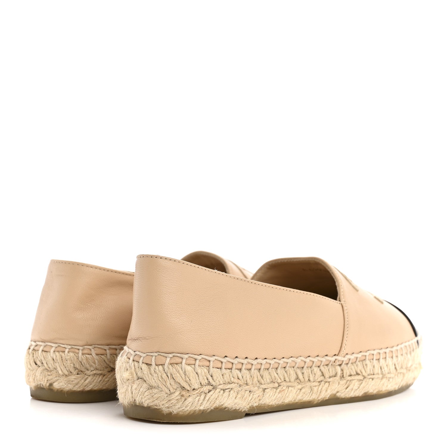 Chanel Lambskin CC Espadrilles 36 Beige Black 5 of 13