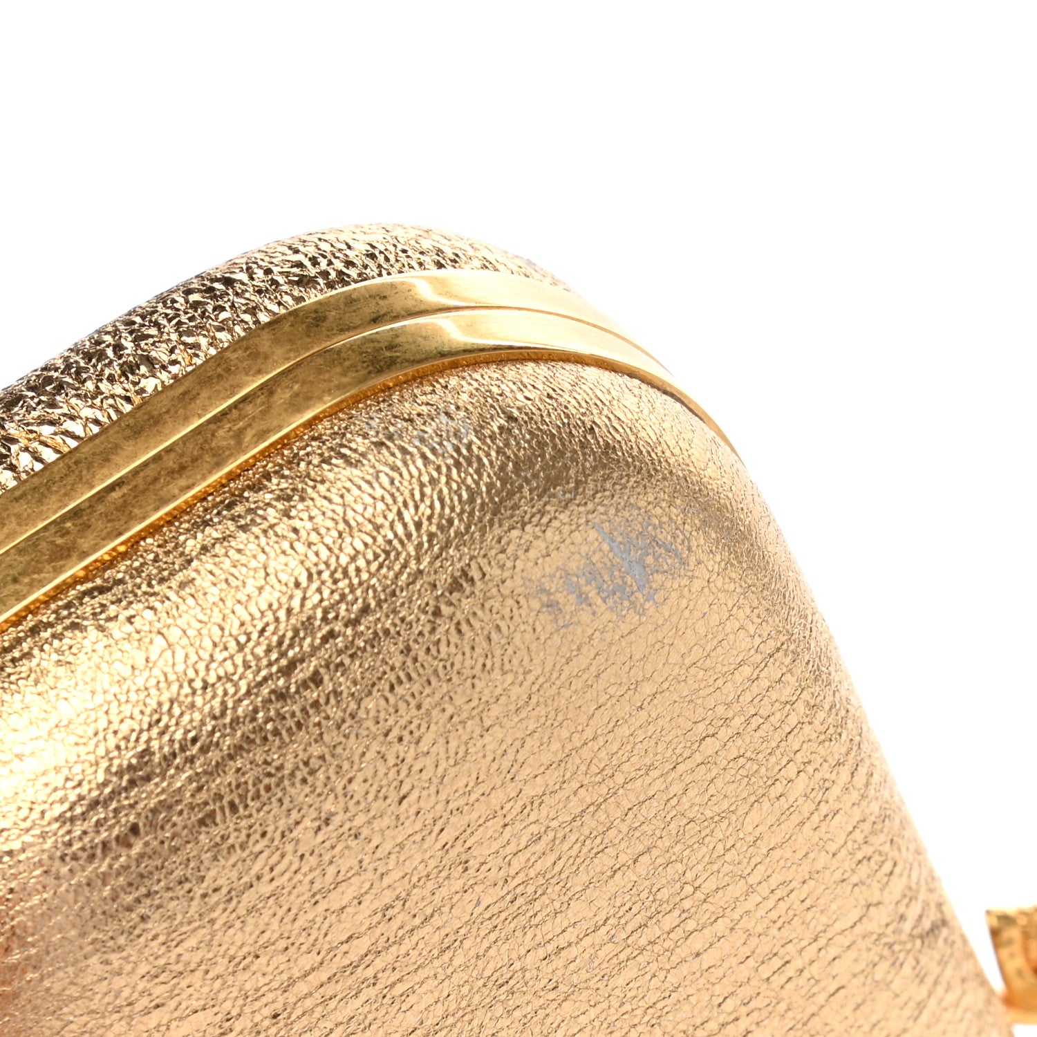 Alexander McQueen Nappa Metallic Twin Skull Box Clutch Gold 9 of 11