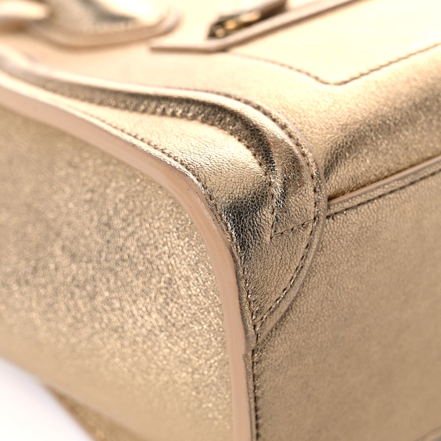 Laminated Lambskin Nano Luggage Gold