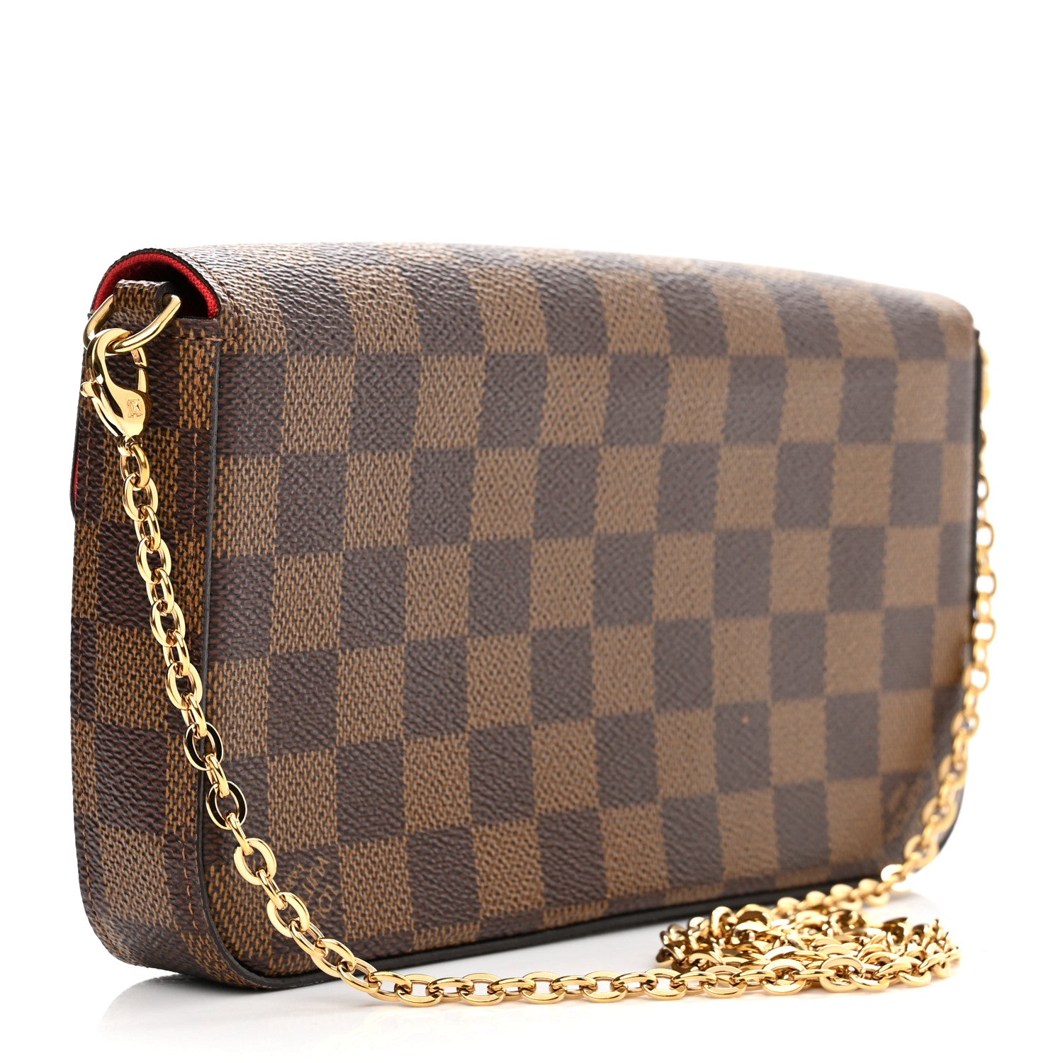 Louis Vuitton Damier Ebene Pochette Felicie Chain Wallet 3 of 10