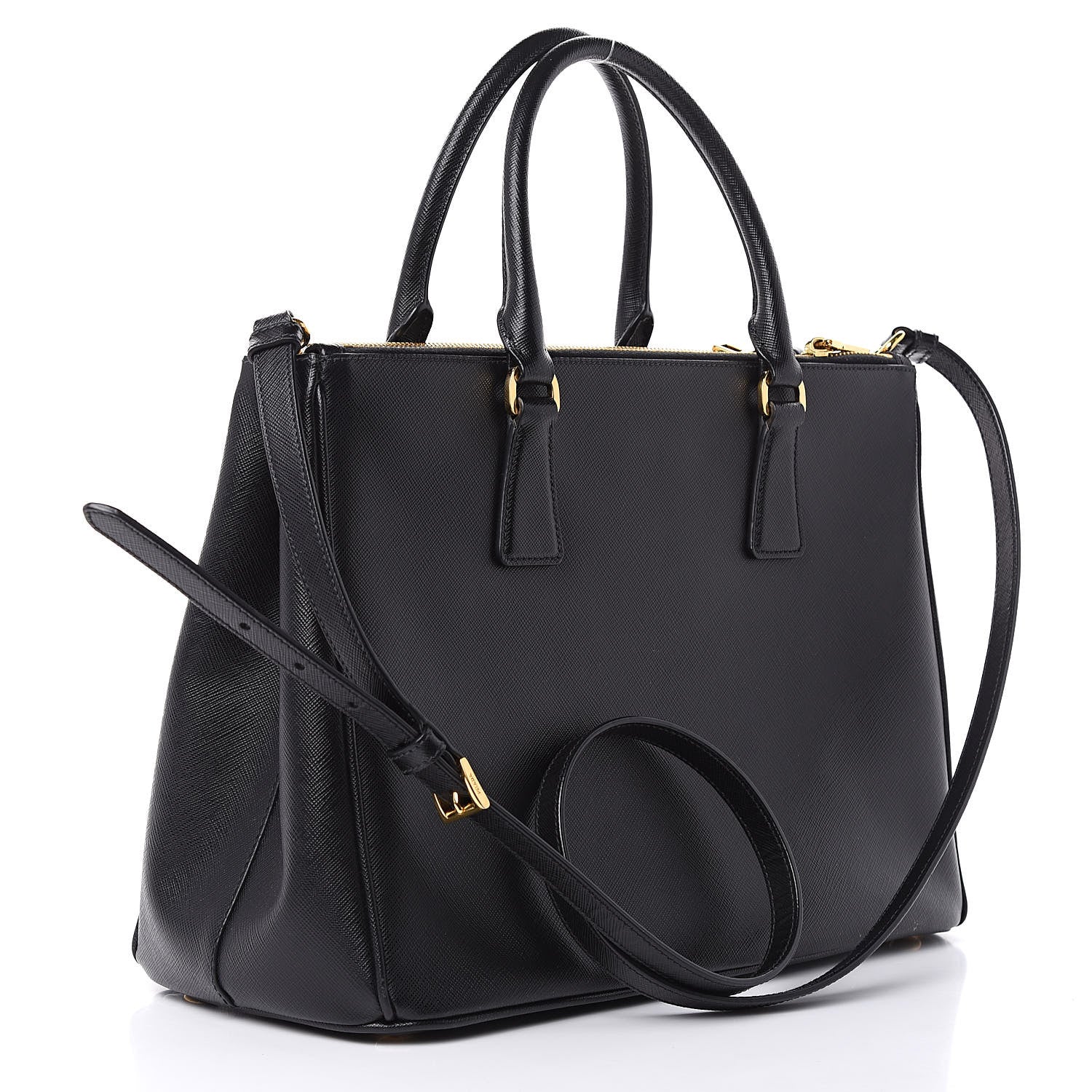 Prada Saffiano Medium Galleria Double Zip Tote Black 3 of 9