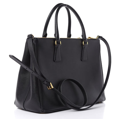 Prada Saffiano Medium Galleria Double Zip Tote Black 3 of 9