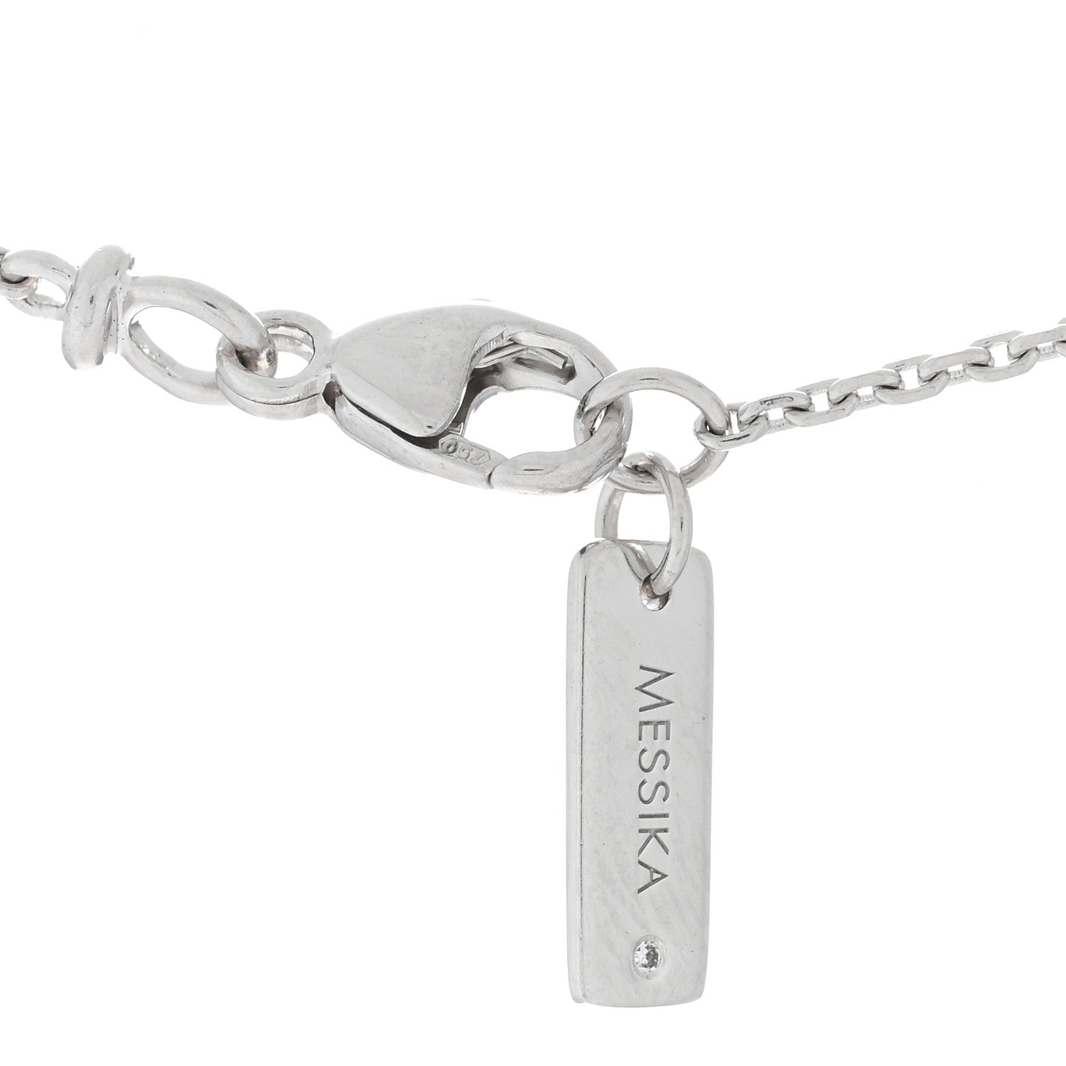 Messika 18K White Gold Diamond Lucky Eye Pave Necklace 4 of 4